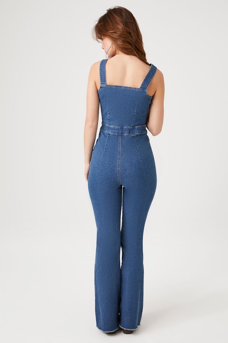 Forever 21,FOREVER 21+ Plus Size Denim Overall Flare Jumpsuit - WEAR